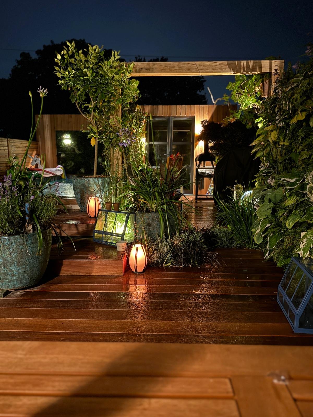 Landscape lighting and planting detail